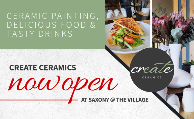 Create Ceramics is officially open at Saxony Square @ the village: Paint your own ceramics while enjoying delicious food & drink 